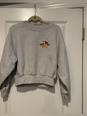 Starfit Gray I Love NYC Cropped Sweatshirt